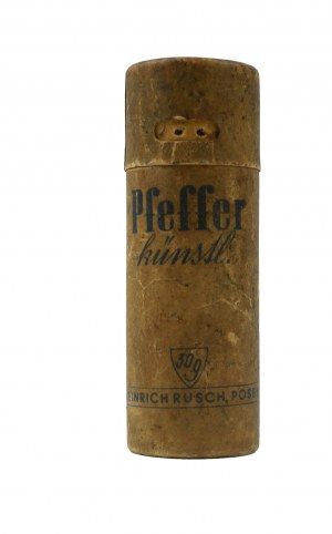 HEINRICH RUSCH Posen Pepper container, cardboard container with company advertisement