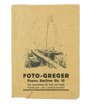 FOTO - GREGER , Posen Berlinet Str. 18, papier do przechowywania negatywów / zdjęć z reklamami
