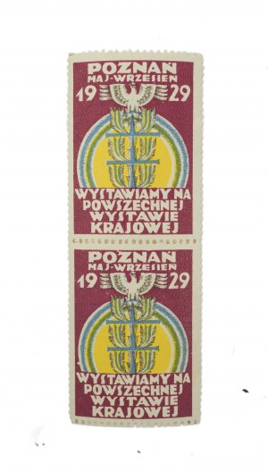 Vystavené na Všeobecnej národnej výstave Poznaň máj - september 1929 - 2 originálne ZNACZKI / WLEPKI 