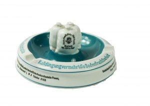 [Poznan] Original ashtray with advertisement of the German Kalisyndykat Society Agricultural Information Office Poznan, [W].