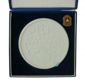 ĆMIELÓW Commemorative medal celebrating 190 years of the plant + commemorative stamp, 1980[W].