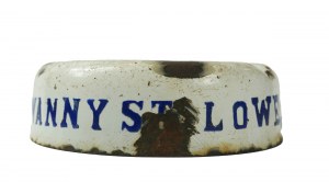 [Olkusz] Enamel ashtray with advertisement: Wanny Stalowe 