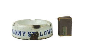 [Olkusz] Enamel ashtray with advertisement: Wanny Stalowe 