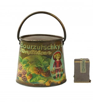 Original tin / bucket with advertisement 