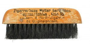 [CHOJNÓW / Haynau] Zigarrenhaus Walter Sen(unleserlich), Borstenkamm zum Reinigen, [BS].