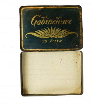 Boîte à cigarettes originale en étain Polski Monopol Tytoniowy GABINETOWE, [W].