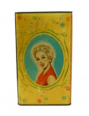 Original tin candy tin, height 25.5cm, [W].