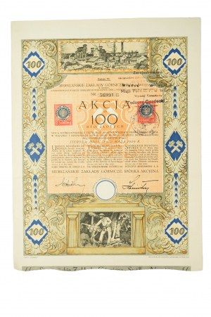 Sierżańskie Zakłady Górnicze Spółka Akcyjna , akcja na 100 złotych, Siersza 18 maja 1929r.