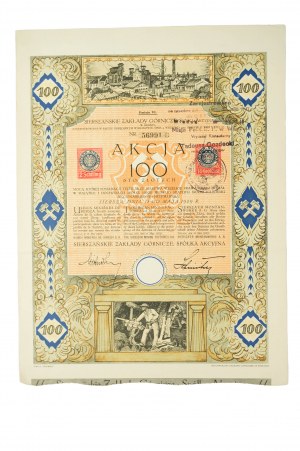 Sierżańskie Zakłady Górnicze Spółka Akcyjna , share for 100 zlotys, Siersza May 18, 1929.