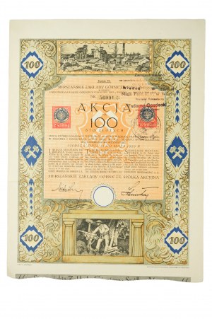 Sierżańskie Zakłady Górnicze Spółka Akcyjna , Aktie für 100 Zloty, Siersza 18. Mai 1929.