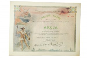 POLSKI GLOB Towarzystwo Transportowo-Handlowe S.A. in Krakau, Aktion für 500 polnische Amrek, 20. September 1920