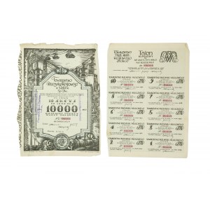 Towarzystwo Przemysłu Węglowego w Polsce Sp. Akc., IV emisja, 10 akcyj po 1000 Mk.P. 10,000 Polish marks