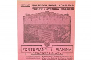 [KALISZ] Pianos and pianos of the world famous Arnold FIBIGER, Kalisz No. 9 Szopena St., ADVERTISEMENT ULTISEMENT 1930s, [BS].