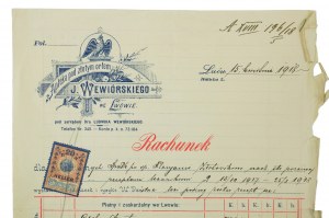 [Lemberg] Apotheke unter dem Goldenen Adler von J. Wiewiórski unter der Leitung von Dr. Ludwik Wewiorski in Lemberg, 15. April 1918. RECHNUNG[, BS].
