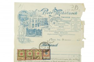 [Lviv] Pharmacie de l'Étoile Piotr MIKOLASCH à Lviv, COMPTE daté du 6 mars 1913
