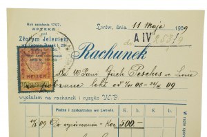 [Lemberg] Apotheke unter dem Goldenen Hirschen, RECHNUNG vom 11. Mai 1909[BS].