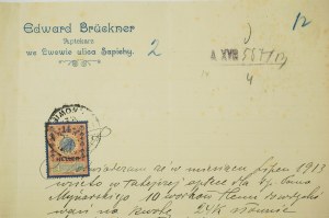 [Lvov] Edward Brückner lékárník ve Lvově Sapieha Street, KORESPONDENCE z února 1914,