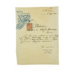 [Lwów] Apteka pod Aniołem Stróżem Karola Dülla we Lwowie ul. Pańska 21, RACHUNEK z 8 maja 1900 roku