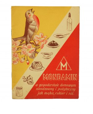 MONDAMIN dans le ménage indispensable et utile comme la farine, le sucre, le sel - publicité avec recettes, [AW1].