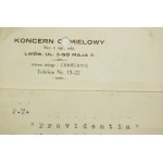 [Lwów] Koncern Chmielowy Sp. z o.o. Lwów ul. 3-go maja 5, KORESPONDENCJA z Pierwszym Związkiem Wierzycieli R.P. 'Providentia, datowana 8.VI.1933r., [AW1]