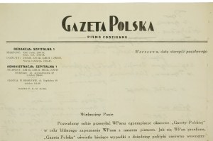 GAZETA POLSKA Pismo codzienne , KORESPONDENCJA von 1935, [AW1].