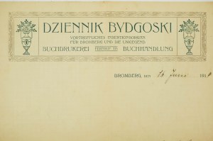 Dziennik Bydgoski , KORESPONDENCIA zo 16. júna 1914, autogram vydavateľa Jána Tesku , [AW1].