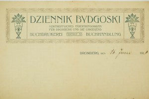 Dziennik Bydgoski , CORRESPONDENCE dated June 16, 1914, autograph of publisher Jan Teska , [AW1].