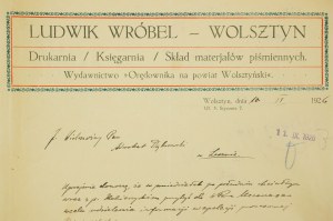[Wolsztyn] Printing House / Bookstore / Stationery Store L. WRÓBEL Wolsztyn, publisher of 