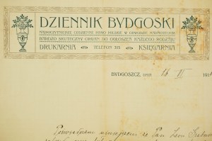 DZIENNIK BYDGOSKI Zaświadczenie dla zecera stereotypera, zo 16.VI.1914r, [AW1].