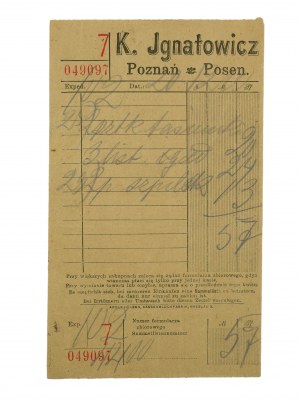 K. IGNATOWICZ Department Store in Poznań, ACCOUNT on print with advertisement, [AW2].
