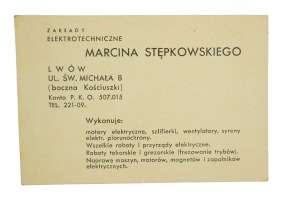 [Lviv] Zakłady Elektrotechniczne Marcina Stępkowskiego Lwów ul. św. Michała 8, ADVERTISEMENT FLOT, [AW2].