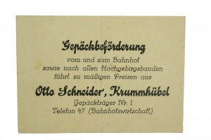 [Karpacz] Otto Schneider Gepäckträger / Tragarz [usługi bagażowe] REKLAMA, [AW2]