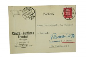 [Wschowa] Central Kaufhaus Fraustadt [Centrální obchodní dům ve Wschowě], Pohlednice s reklamou, [AW2].