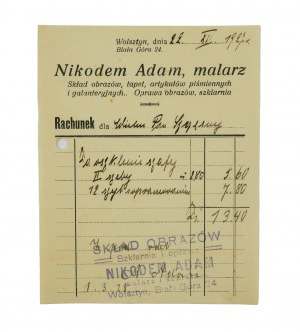 [Wolsztyn] Nikodem Adam, Maler, Zusammenstellung von Gemälden, Tapeten, Schreibwaren und Kurzwaren (...) RECHNUNG vom 22.XII.1927, [AW2].