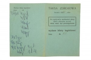 [Iwonicz Zdrój] Taksa Zdrojowa 1943r. Dyrekcja Zakładu Zdrojowo-Kąpielowego Józefa i Emmy hr. Załuskich w Iwoniczu, [AW2]