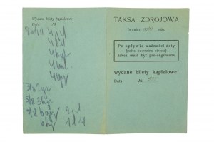 [Iwonicz Zdrój] Taxe sur les thermes 1943. Direction de l'établissement thermal et de bains de Józef et Emma hr. Załuski à Iwonicz, [AW2].