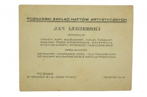 Poznanski Zakład Haftów Artystycznych Jan Lugierski, P.W.K. 1929r. REKLAMA z fotografią stoiska, [AW2]