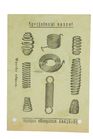 SPRĘŻYNA Poznańska Fabryka Samozamykaczy W. Narożny, ADVERTISEMENT POCKET dated 3.VIII.1935.