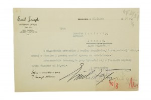 Emil Joseph Commercio ed esportazione di cavalli, Wronki, CORRISPONDENZA del 26 luglio 1937, [AW2].