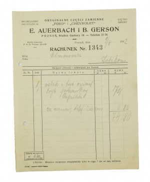 E. Auerbach et B. Gerson pièces détachées originales 