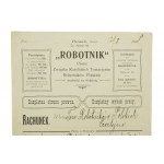 ROBOTNIK Pismo Związku Katolickich Towarzystw Robotników Polskich RACHUNEK za 70 egz. czasopisma, datowany 12.8.1908r., [AW2]