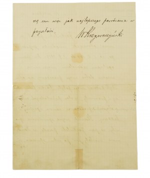 Dominium DOMANIN, Swadectwo pracy dla urzędnika gospodarcza z dnia 10 sierpnia 1917r., Autogramm des Besitzers des Gutes Włodzimerz Krzywoszyński, [AW2].