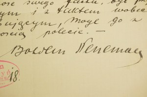 BUDZYŃ-Gut Bescheinigung für die Regierung, vom 16. Januar 1933, Unterschrift des Gutsbesitzers Bohdan Neneman, [AW2].