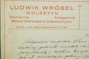 Ludwik Wróbel Wolsztyn Drukarnia Księgarnia Skład materiałów piśmiennych, KORESPONDENCJAA z dnia 19.VI.1931r, [AW2].