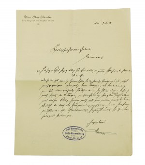 [Głuchów Górny] Dominium Ober-Glauche [Głuchów Górny, district of Trzebnica] CORRESPONDENCE dated 7.6.1908. [A@2]