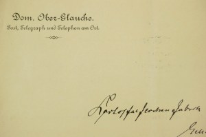 [Głuchów Górny] Dominium Ober-Glauche [Głuchów Górny, district of Trzebnica] CORRESPONDENCE dated 7.6.1908. [A@2]