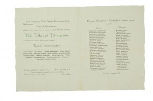 BAL DES JEUNES AVOCATS sous le protectorat du président de la cour d'appel de Poznan Jan Zakrzewski, INVITATION à Mme Cecylia Buchowska, Poznan en janvier 1925. [AW2]