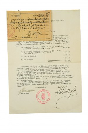 École de théâtre et de cinéma Hanna Ossorja LETTRE à l'actrice Zofia Koreywo-Leitgeber concernant le paiement de la scolarité, 26.X.1936, [AW2].