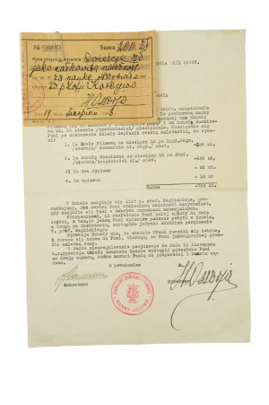 Hanna Ossorya School of Stage and Film Acting LETTER to actress Zofia Koreywo-Leitgeber for payment for school tuition, 26.X.1936, [AW2].