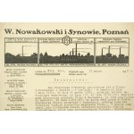 W. Nowakowski i Synowie, Poznań, ŚWIADECTWO z dnia 31 marca 1938r. na druku z nagłówkiem firmowym i grafiką